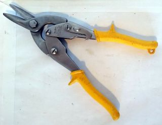 Vintage Blue Point - Snap On Aviation Tin Snips Straight Cut Metal Shears Scissors