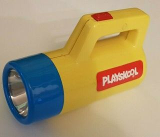 Vintage Playskool Flashlight Torch Activity Toy Red Green White 1980 