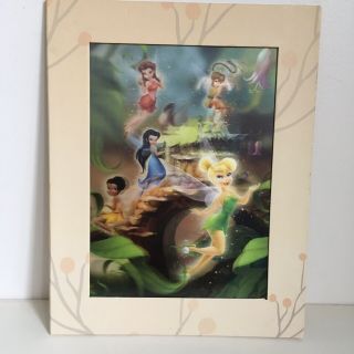 Vintage Tinkerbell Lenticular 3d Matted Picture Poster Print Wall Art Peter Pan