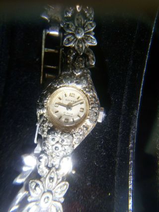 Vintage Rotary 17 Jewels Marcasite Swiss Ladies Watch