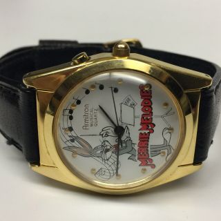 Vtg Bugs Bunny Merrie Melodies Musical Armitron Looney Tunes Watch - Battery