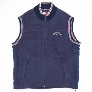 Vintage Tommy Hilfiger Blue Zip Up Outdoor Fleece Gilet Jacket Mens Size Xl