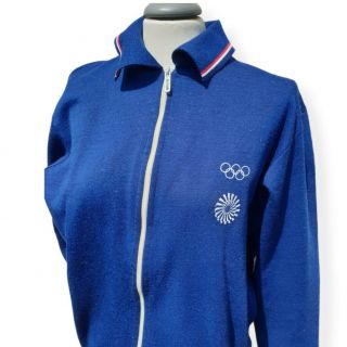 1972 Summer Olympics Vintage Track Top Navy - German Made - Size Small (6) Vint