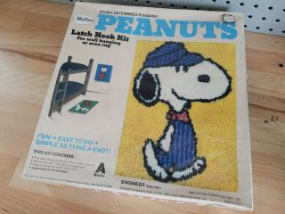 Vintage Malina Peanuts Snoopy Engineer Latch Hook Kit 26 - 10 20 " X 27 "
