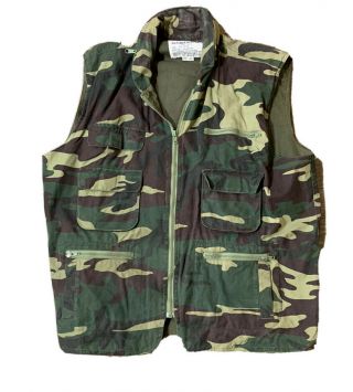 Vintage Weather Rite Men’s Camo Hunting Hooded Vest Size Xxl