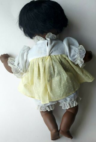 Vintage 1984 Ideal African American Thumbelina Doll 16in CBS Toys Yellow Dress 3