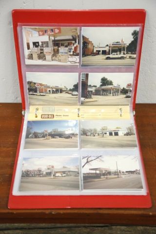 Vintage Marathon Gas Station Photo Booklet Gas Pumps Garages Cars Automotive Etc