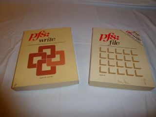 Vintage Apple Ii Software Set Pfs File And Pfs Write For Iic And Iie 5.  25 " Discs