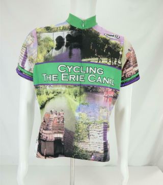 Vtg Revi Cycling The Erie Canal Cycling Jersey Made In Usa Multicolor Men 