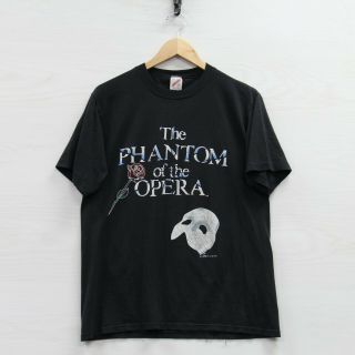 Vintage Phantom Of The Opera T - Shirt Size Large Black 80s 90s
