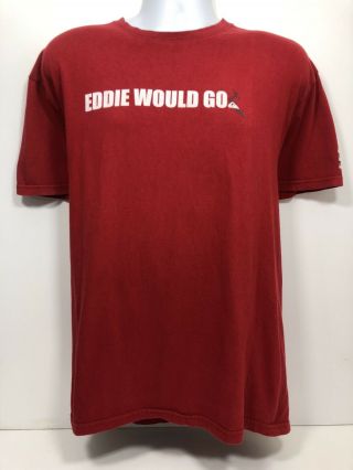 Vtg Quiksilver Eddie Aikau Would Go T Shirt Men’s Size L Red Waimea Lifeguard