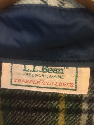 Vintage LL Bean Wool Blend Trapper Pullover Shirt Made In USA Men’s Medium 3