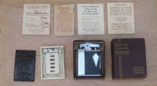 Vintage Ronson “whirlwind “ Lighter W/ Box And Paperwork And Kit -