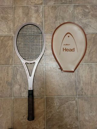 Head Amf Arthur Ashe Competition 2 4 - 3/8 Vintage Wood Tennis Racquet With Cover