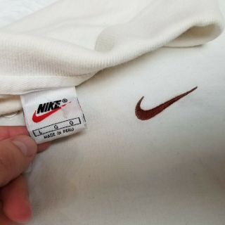 VINTAGE White Tag Nike Mens Polo Shirt Large L Off White Cream Solid SS Collared 2