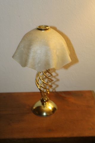 Vintage Partylite Paragon Brass Spiral Tealight Candle Holder Lamp W/shade