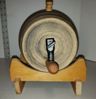 Vintage Ceramic Wine Barrel Whiskey Rum Port Keg With Stand Barware Decor