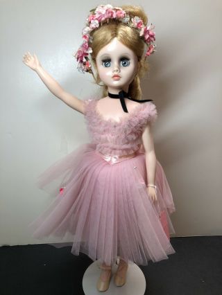 17” Vintage Madame Alexander Elise Ballerina Ballet Blonde Pink Flowers Tutu Cc