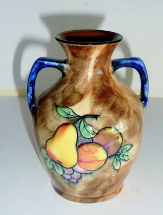 Antique Hand Painted H & K Tunstall Luscious Vase England - Fruit Vintage C1938