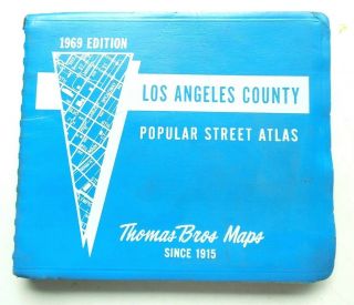 Vintage Thomas Bros Maps Los Angeles County Popular Street Atlas 1969 Edition