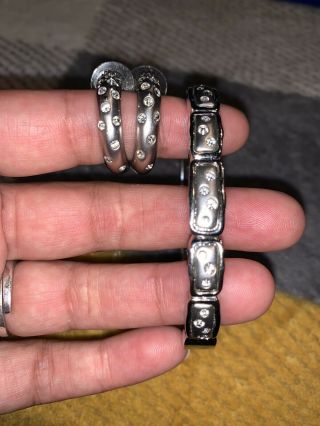 Vintage Swarovski Silvertone Bracelet & Earrings