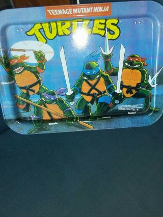 Vintage Teenage Mutant Ninja Turtles 1988 Tv Tray Mirage Pre - Owned