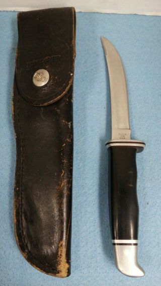 Vintage Buck 118 Knife Fixed Blade 4.  5 Inches Usa W/sheath Look