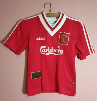 Liverpool Fc Adidas Vintage Rare Shirt Jersey 1995 - 96 Home Red Football Size Xs