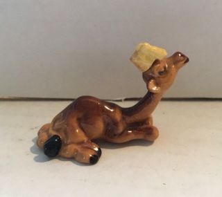 Vintage Hagen Renaker Miniature Baby Camel With Yellow Fez - Boo Boo?,  Test?,  ??