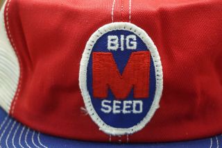 Vintage BIG M SEED Mesh Snapback Trucker Cap Hat Patch K BRAND Made In USA 3