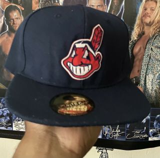 Vtg Cleveland Indians Snapback Hat Chief Wahoo Field Cap Nwt