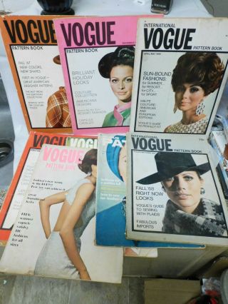 9 Vintage Vogue Pattern Books Magazines Of Fashion Patterns 60 