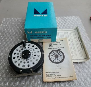 Vintage Martin 65 Fly Fishing Reel & Box - Metal Spool Release Usa