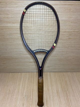 Vintage Rossignol Graphite 200 Tennis Racket - 4 5/8lm Made In Usa - Vintage