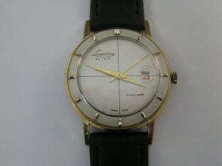 Vintage Lucerne Deluxe Watch Fancy Dial W/ Date 1960 