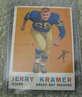 Vintage 1959 Topps Football Jerry Kramer Hof Rookie Card 116