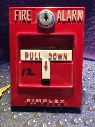 Vintage Rare Simplex 4251 - 21 Fire Alarm Pull Station