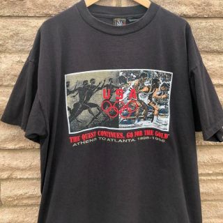 Vtg 90s Jc Penney Usa 1996 Atlanta Olympics Graphic Single Stitch T Shirt Xl