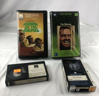 Vintage Beta Movie Tapes Dawn Of The Dead And The Shining Pair