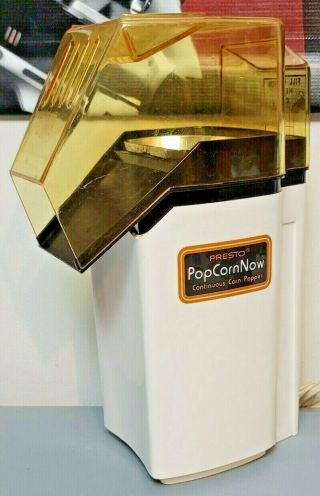 Vintage Presto Popcorn Now Hot Air Continuous Corn Popper Model 0481001