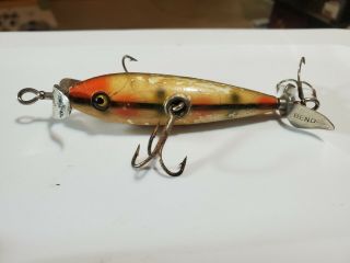 Vintage South Bend 3 Hook Minnow In Strawberry Hex Color