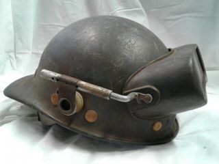 Vintage Fibre Metal Welding Helmet Iv/sologoggle Set Military? Spring Loaded Usa