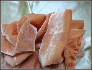Heavenly Rare Antique Pure Silk Velvet Fabric Frg Creamsicle Luxuriously Soft
