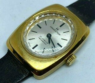 Vintage Hamilton Lady 17 Jewels Gold Tone Swiss Hand - Wind Mechanical Watch Hours
