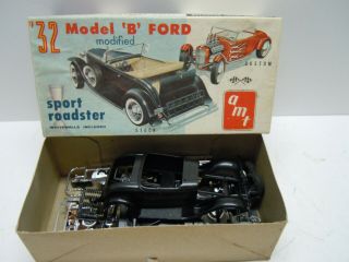 Old Amt 1932 Ford Model B Hot Rod Or Stock 3 In 1 Trophy Model Car Kit W/ Box.
